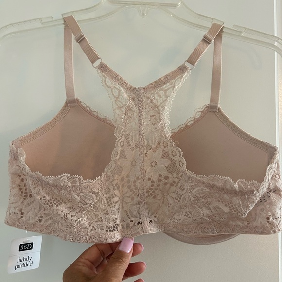 AUDEN • Beige Laced Front Clip Plunge Coverage Push Up Bra • 36D • - Picture 7 of 7